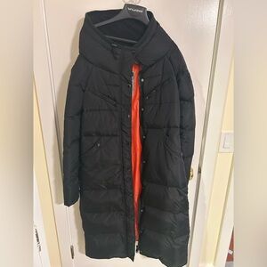 UNITED COLORS OF BENETTON, long down/feather extra long puffer coat, size 46